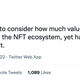 A tweet claims Twitter has created substantial value for NFTs but captured none of it.